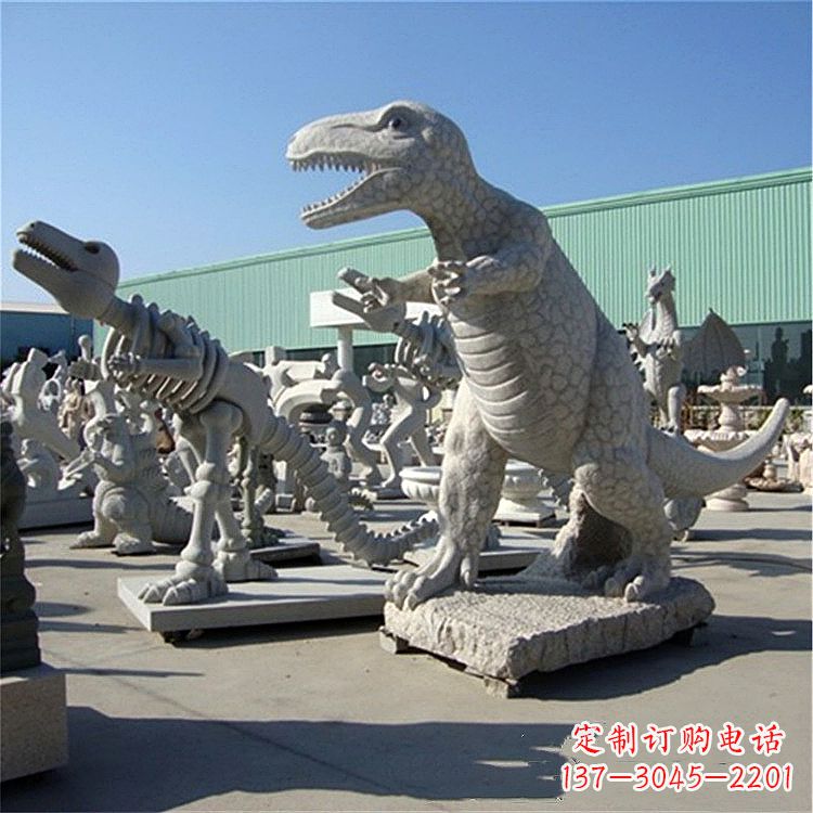 绍兴霸王龙和恐龙骨架石雕塑