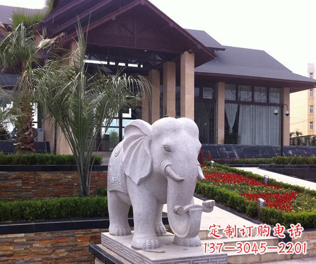 绍兴鼻卷元宝大象别墅景观石雕