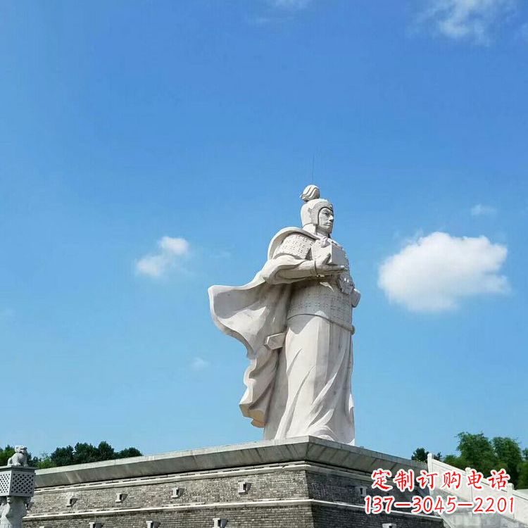 绍兴兵仙韩信汉白玉石雕-景区古代著名将领军事家雕像