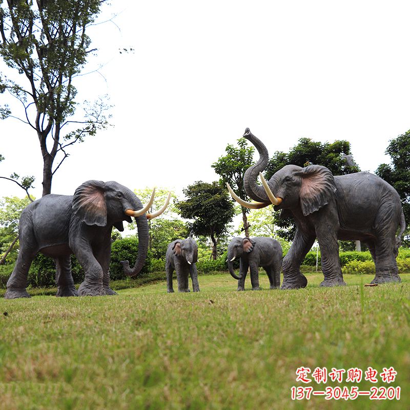 绍兴玻璃钢大象雕塑传承古老文化，点缀园林景观