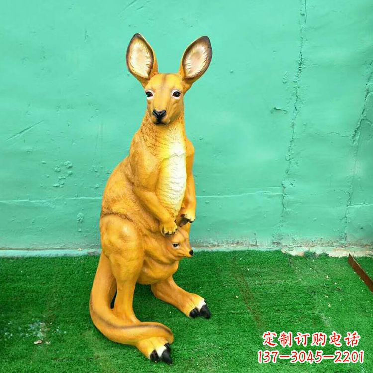 绍兴玻璃钢袋鼠仿真雕塑