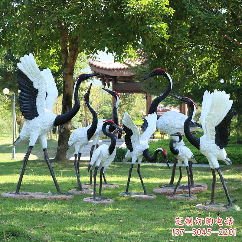 绍兴玻璃钢丹顶鹤雕塑