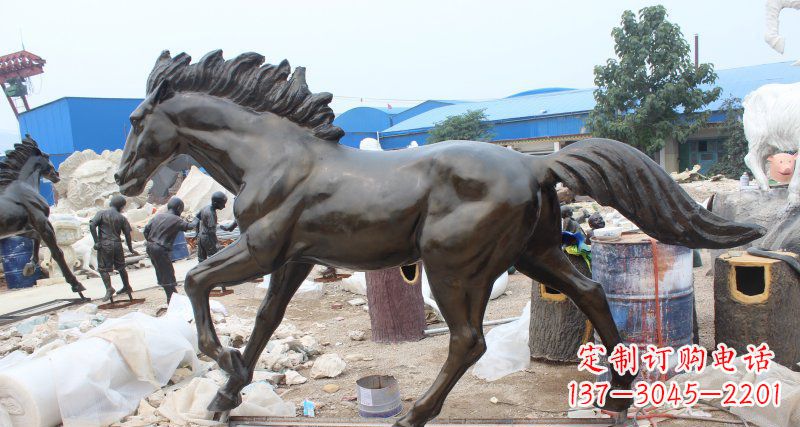 绍兴玻璃钢仿铜马广场动物雕塑精美雕塑装点繁华城市