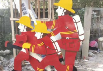 绍兴玻璃钢消防员雕塑——精致的园林景观装饰