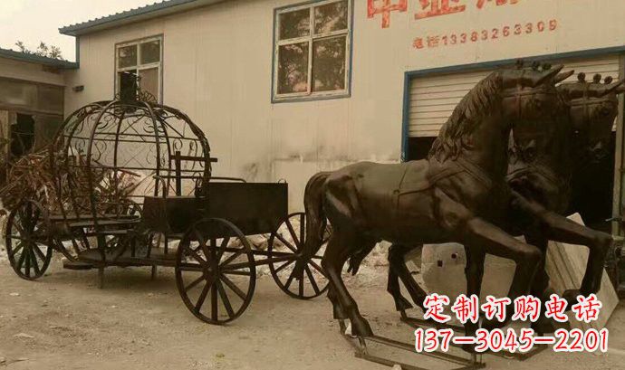 绍兴玻璃钢欧式马车雕塑