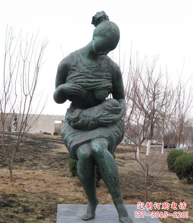 绍兴哺乳的女人公园人物铜雕