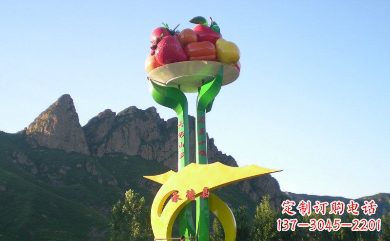 绍兴不锈钢锻造苹果雕塑