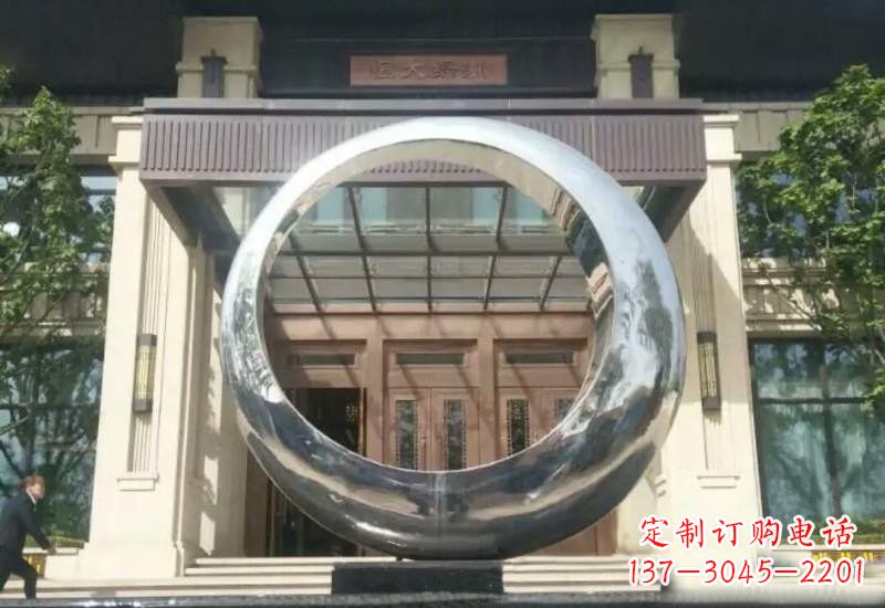 绍兴不锈钢公园圆环雕塑精致美观的艺术品