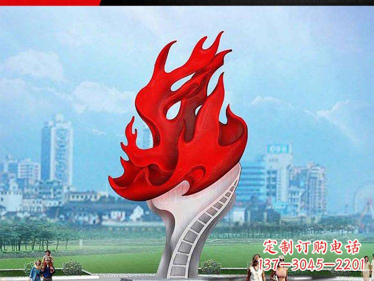 绍兴不锈钢火炬雕塑——激发民族自信的象征