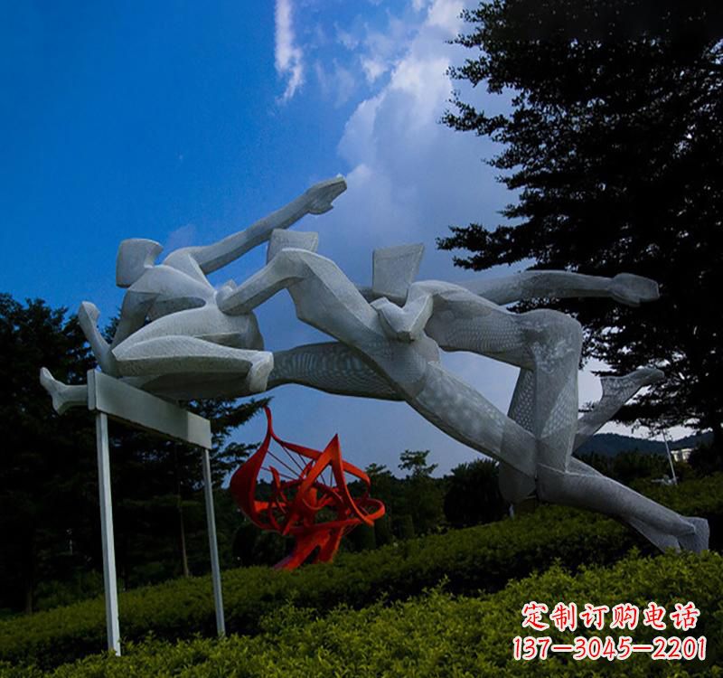 绍兴不锈钢中的运动员雕塑