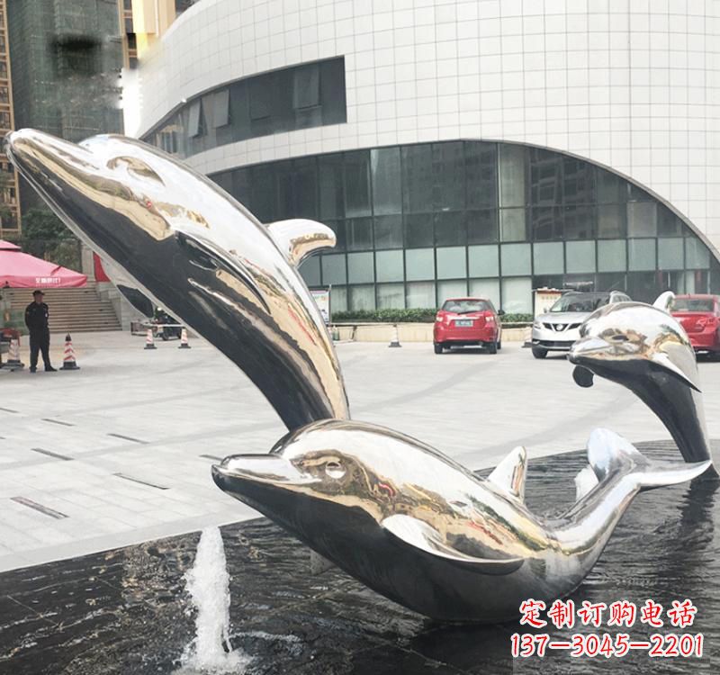 绍兴不锈钢海豚造型雕塑