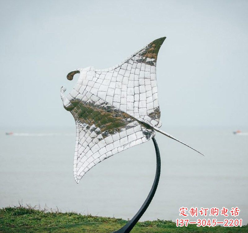 绍兴不锈钢海洋动物蝠鲼雕塑