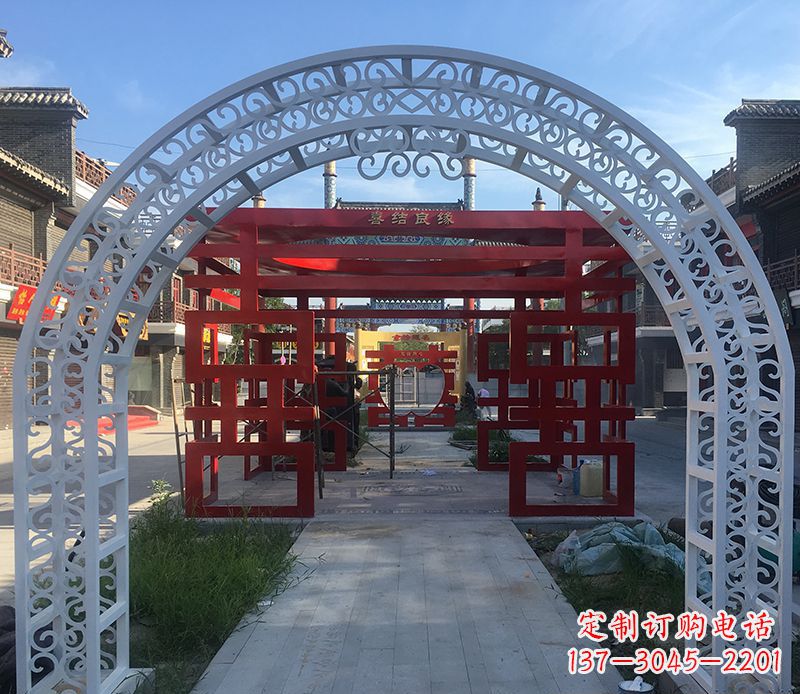绍兴不锈钢剪影拱门雕塑