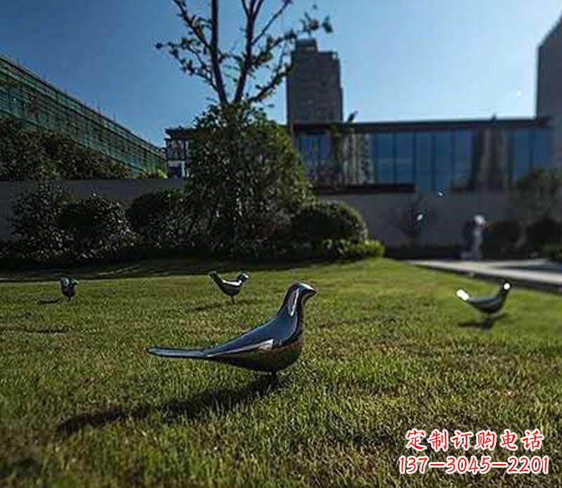 绍兴不锈钢镜面鸽子雕塑