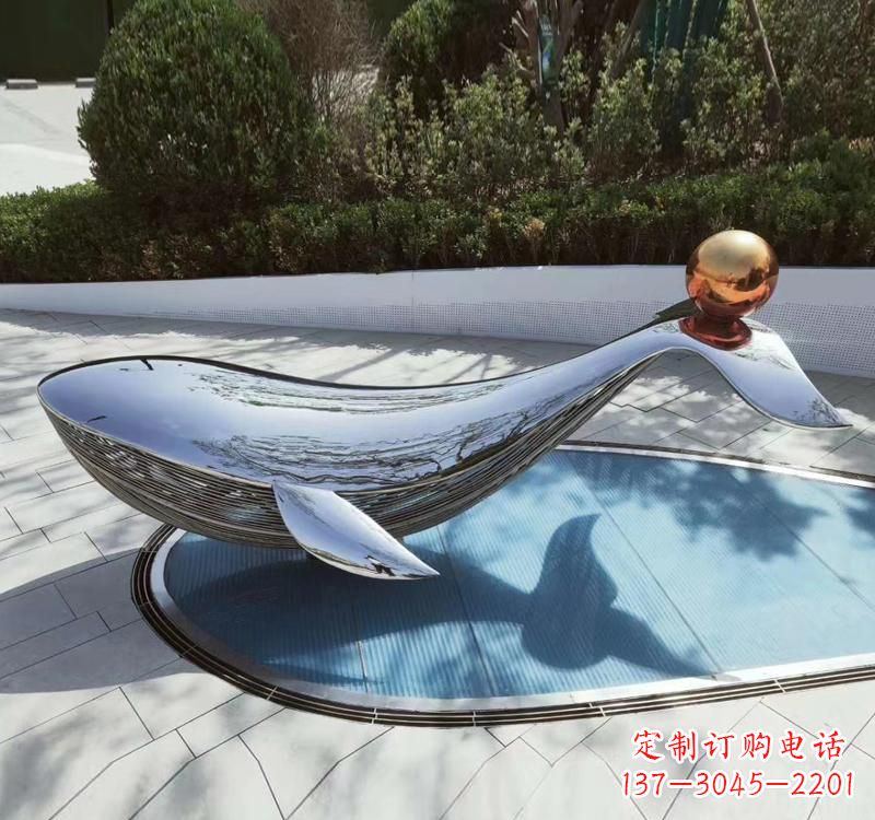 绍兴不锈钢镜面海豚雕塑