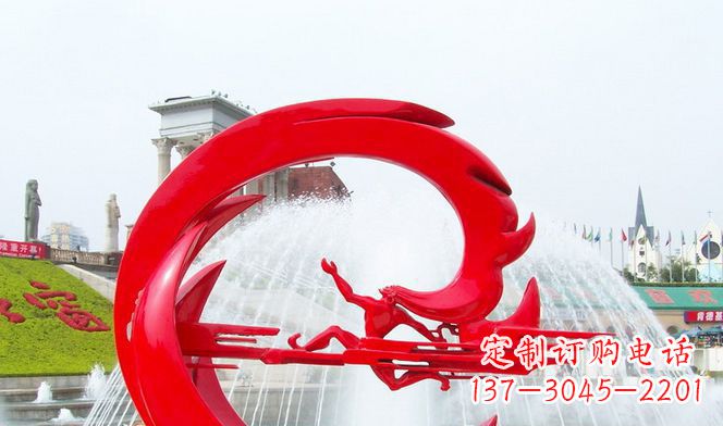 绍兴不锈钢夸父逐日广场雕塑