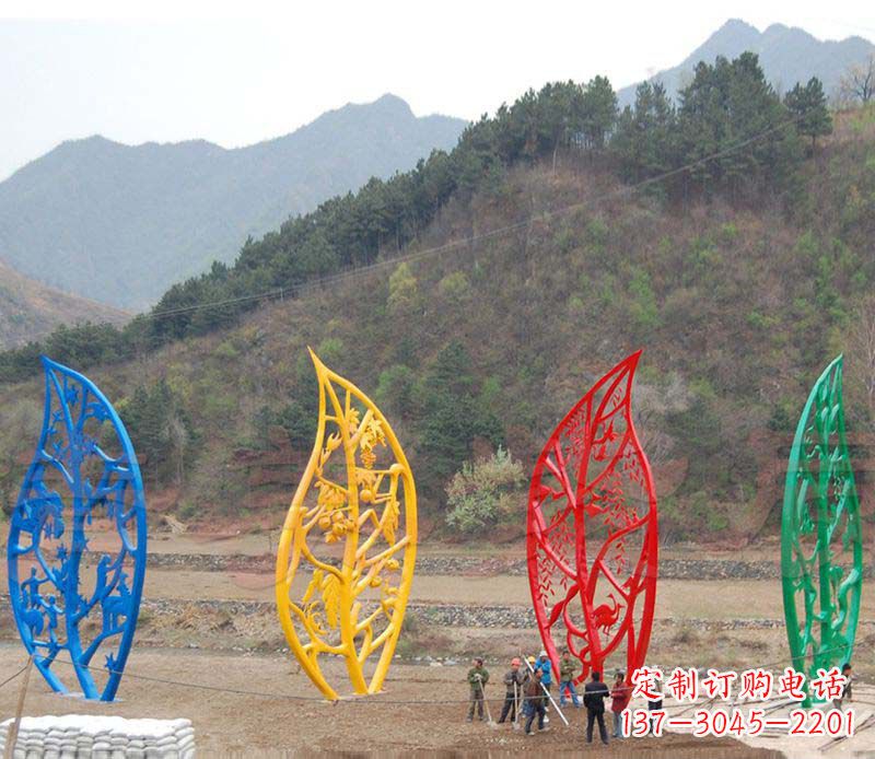 绍兴不锈钢镂空树叶景观雕塑精美绝伦