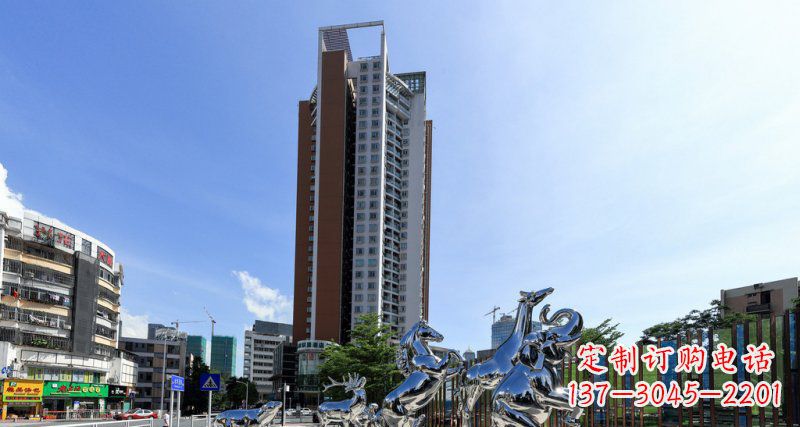 绍兴不锈钢马长颈鹿大象动物雕塑