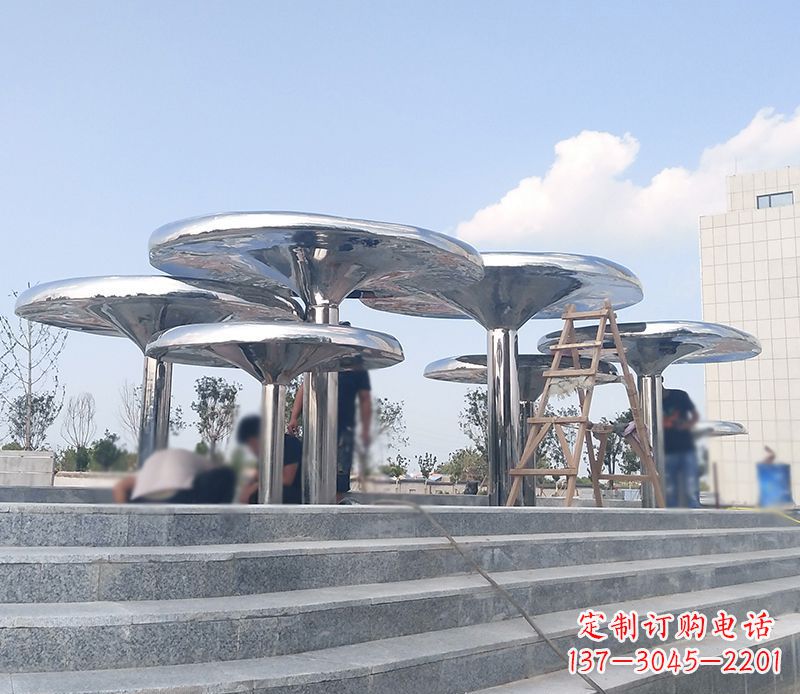绍兴不锈钢蘑菇公园景观雕塑