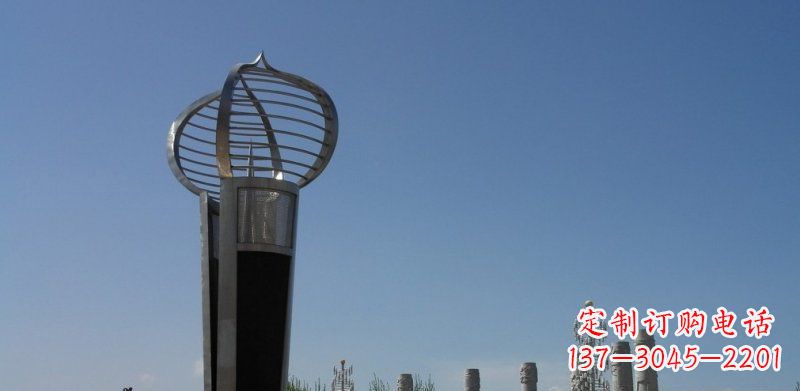 绍兴不锈钢火炬形雕塑熠熠生辉