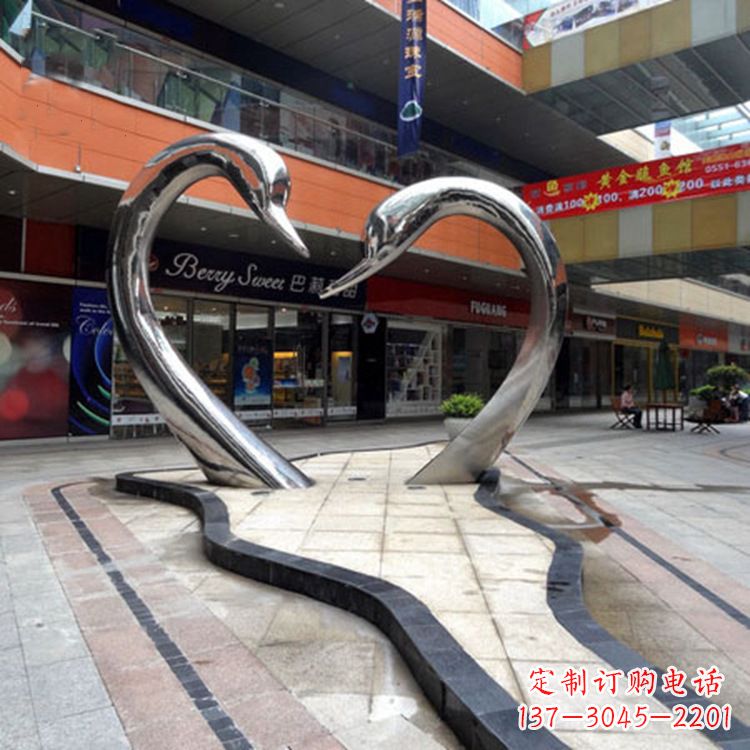 绍兴不锈钢天鹅爱情雕塑把浪漫永恒的爱情永久凝固
