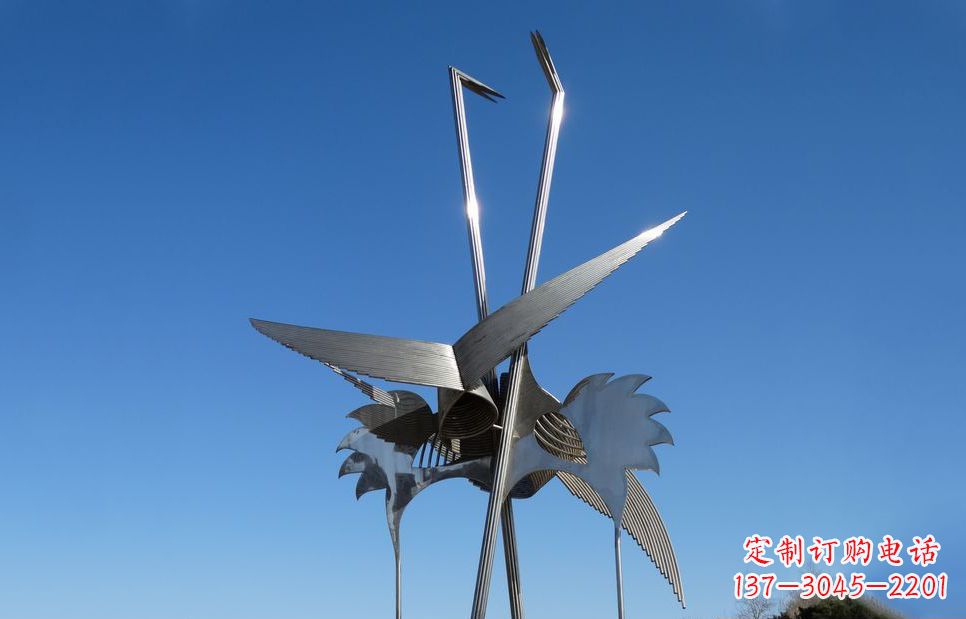 绍兴不锈钢鸵鸟抽象动物雕塑