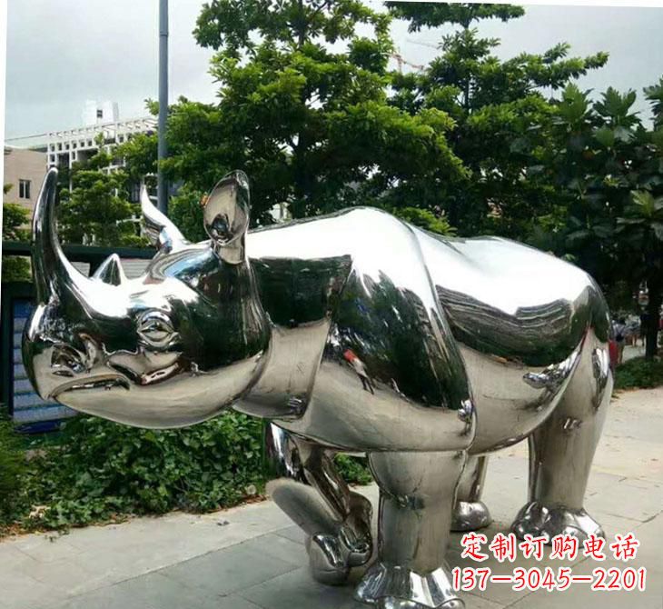 绍兴不锈钢犀牛雕塑