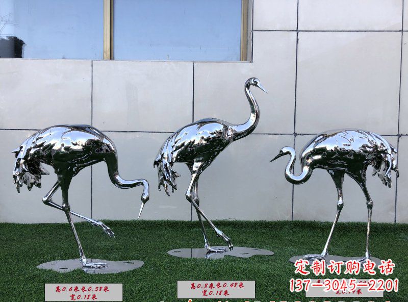 绍兴不锈钢仙鹤雕塑传承中国古典美感