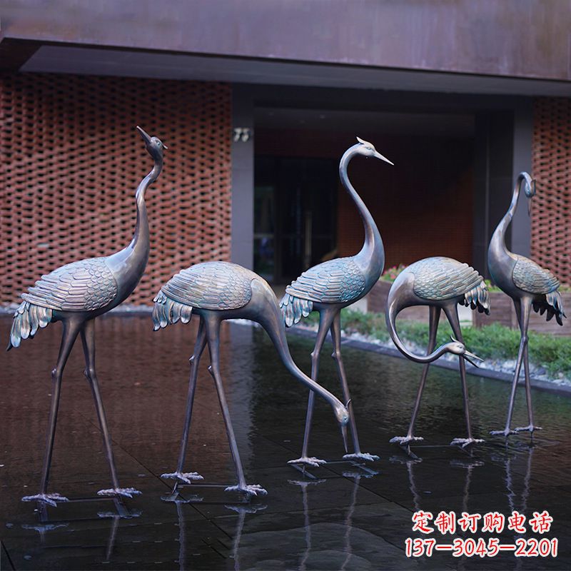 绍兴不锈钢仙鹤飞翔雕塑