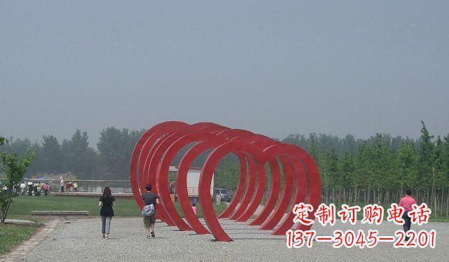 绍兴不锈钢心形拱门公园景观雕塑