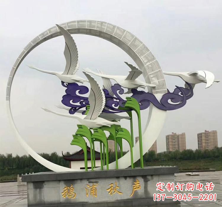绍兴不锈钢艺术——仙鹤雕塑