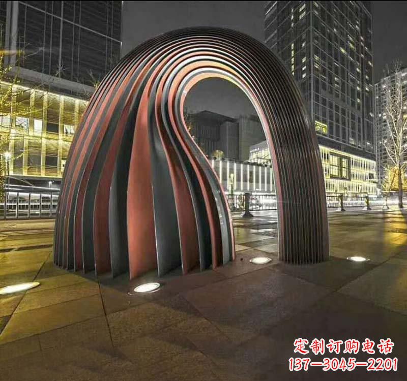 绍兴不锈钢异形拱门雕塑精致古典风格