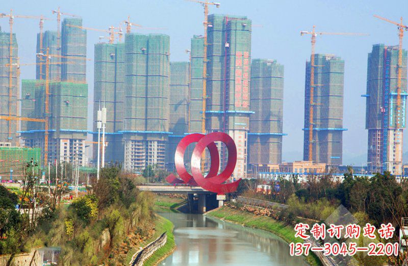 绍兴精美不锈钢圆环雕塑