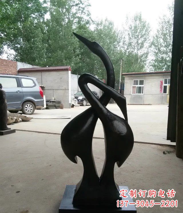 绍兴抽象天鹅景观动物铜雕