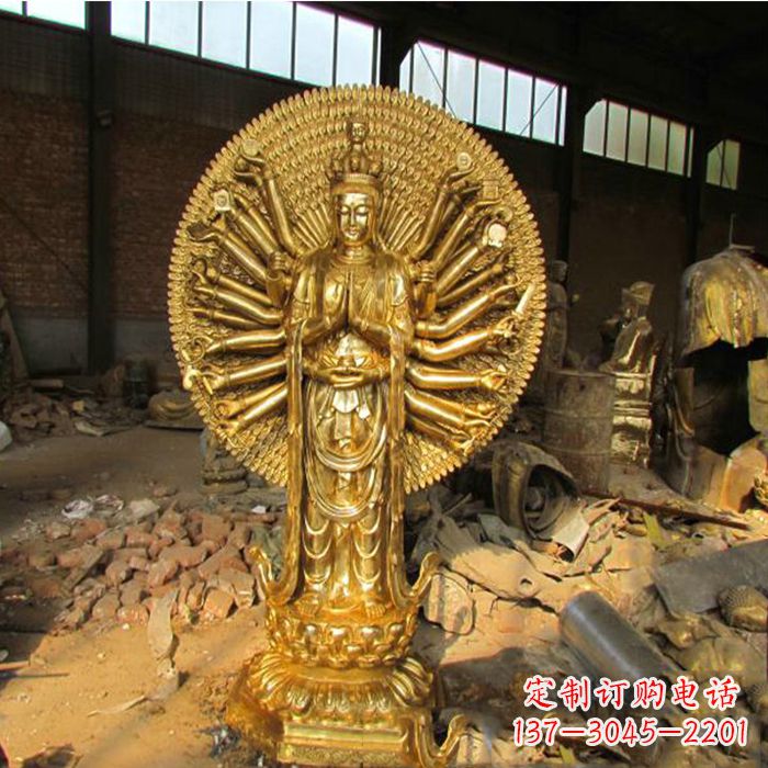 绍兴纯铜千手观音雕塑