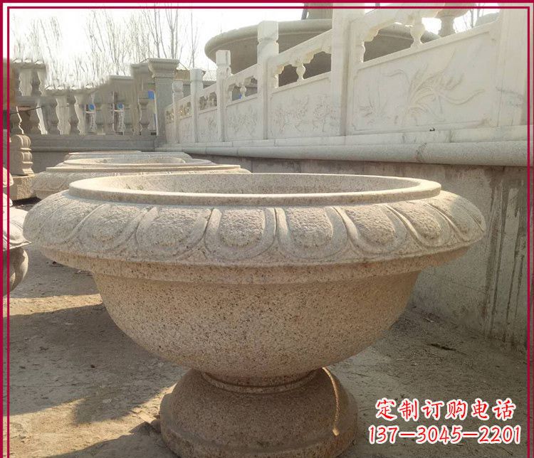 绍兴大理石花盆公园石雕