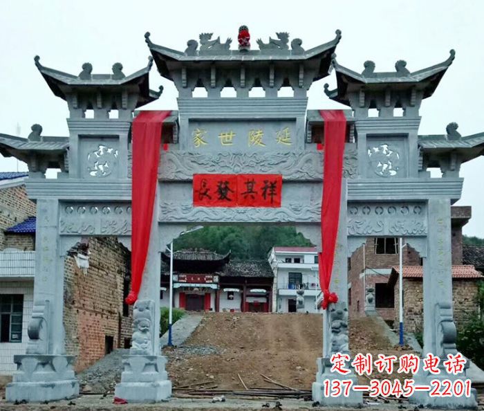 绍兴精美大理石牌坊雕塑