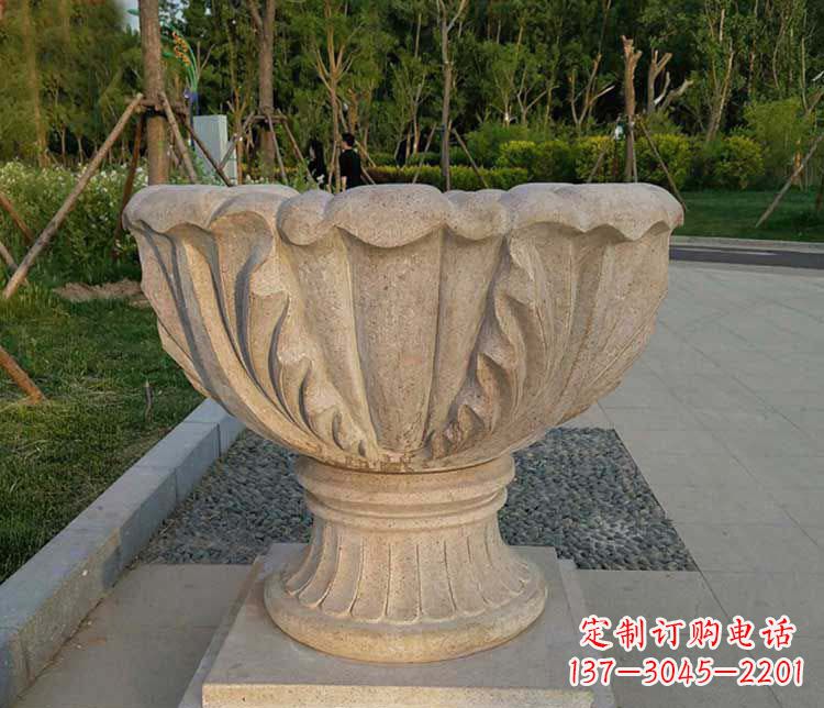 绍兴大理石欧式花钵雕塑