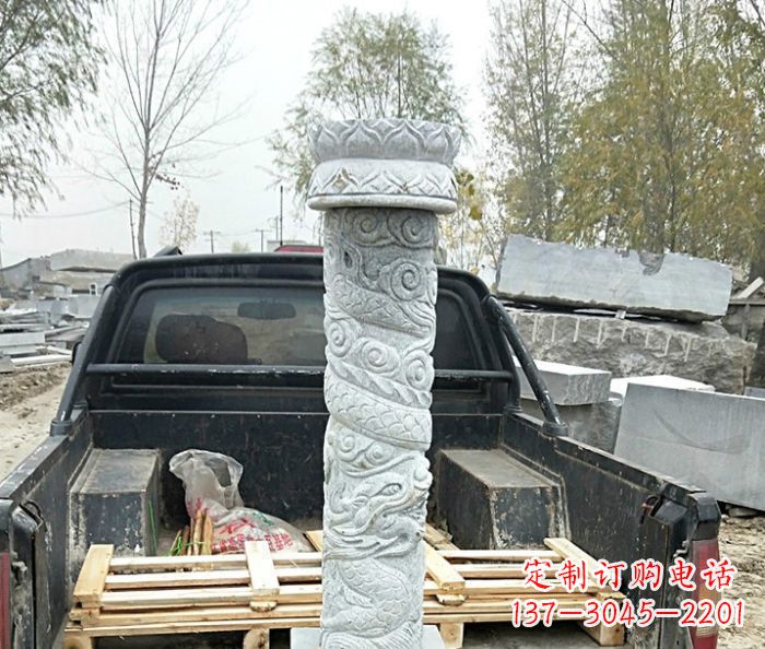 绍兴大理石龙柱雕塑