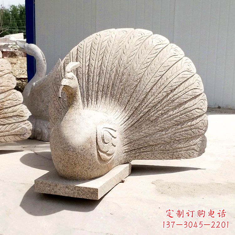 绍兴大理石喷水孔雀雕塑