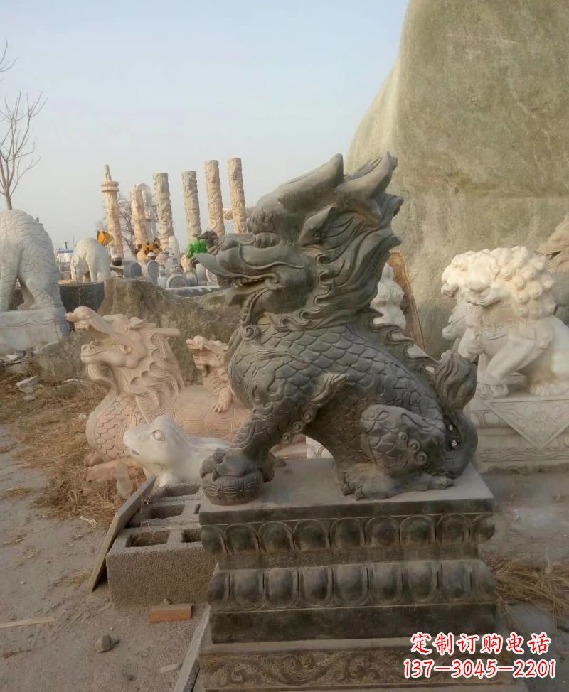 绍兴大理石麒麟雕塑1