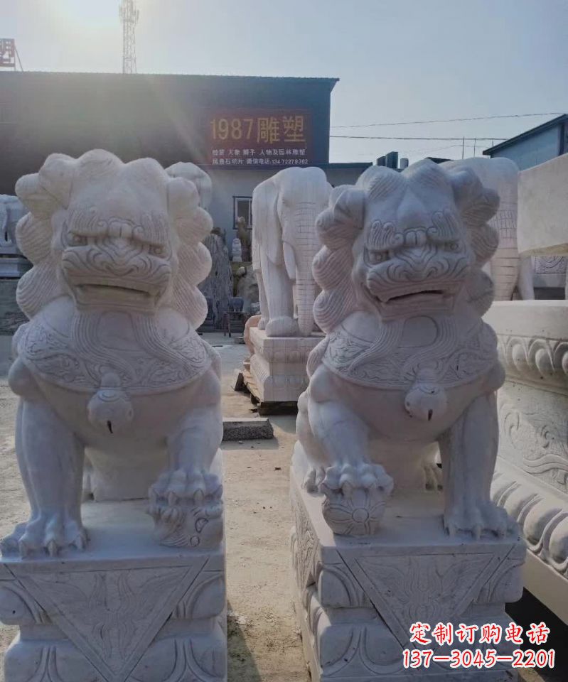 绍兴大理石狮子动物雕塑