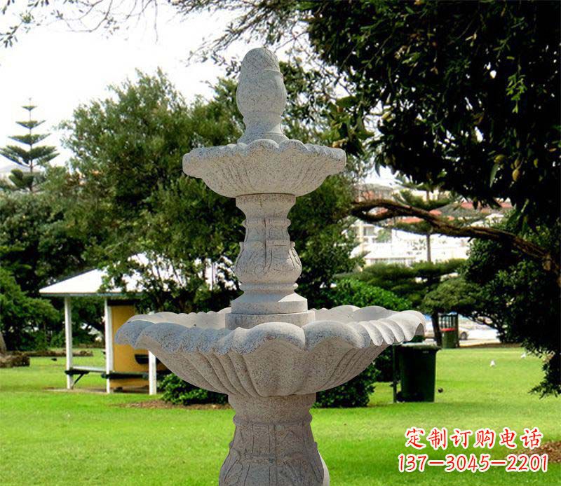 绍兴大理石双层喷泉雕塑,精美绝伦