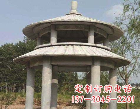 绍兴大理石双层圆顶凉亭石雕