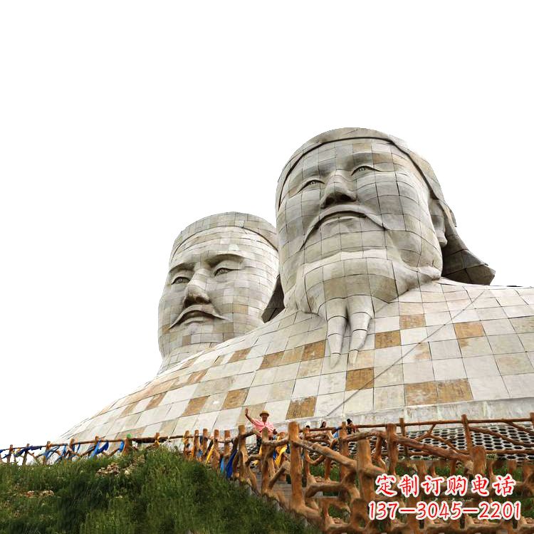 绍兴大型成吉思汗石雕头像景观雕塑-景区景点历史名人景观雕像