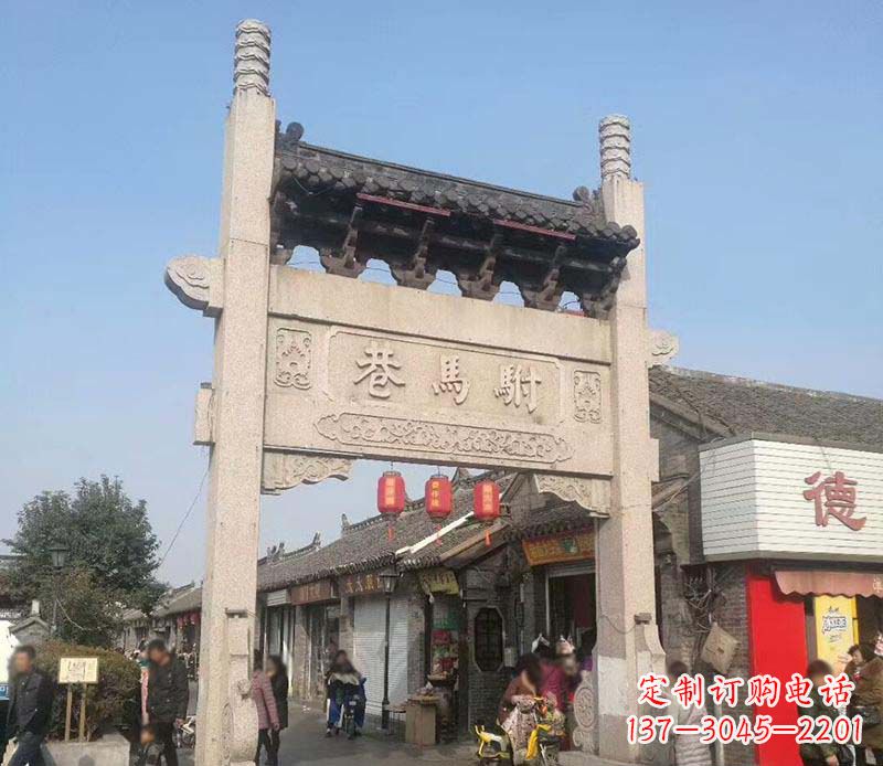 绍兴单门石牌坊石雕_1