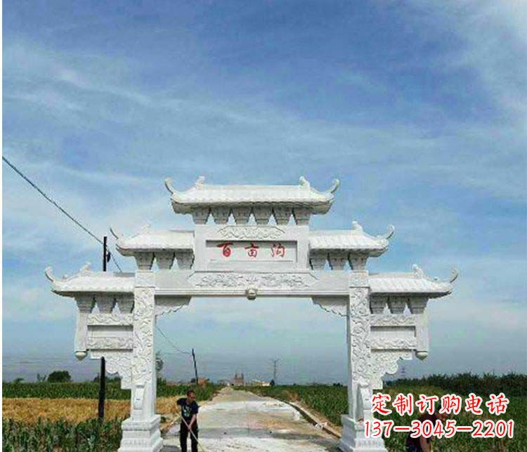 绍兴单门石牌坊石雕_2