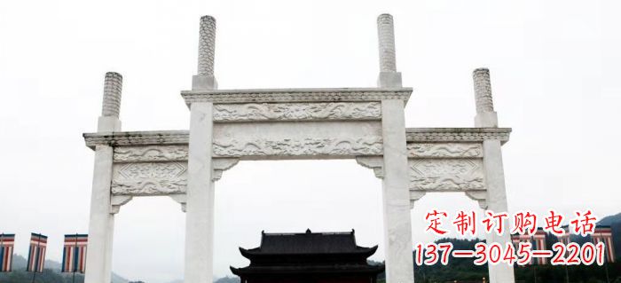 绍兴领雕塑-定制道路牌坊雕塑