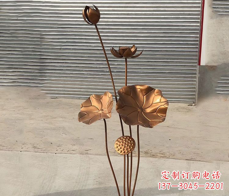 绍兴锻铜不锈钢荷花雕塑