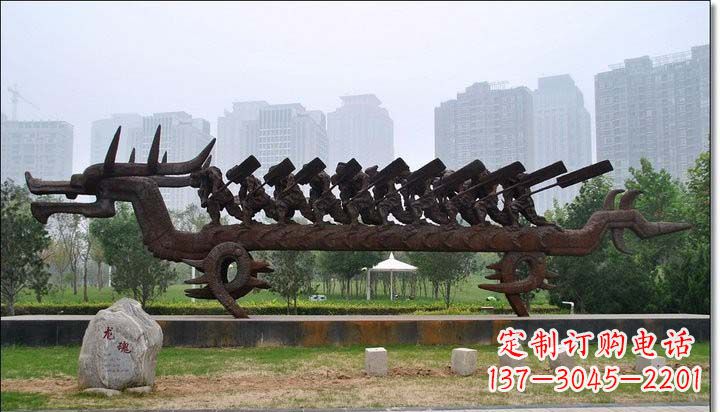 绍兴锻铜赛龙舟雕塑